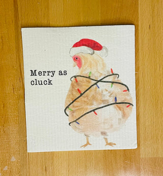 Mud Pie Christmas Sponge Towels - Chicken