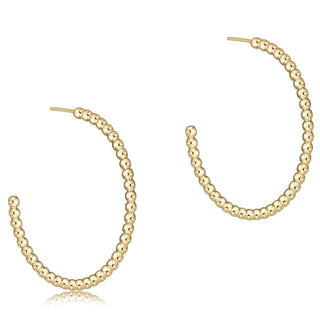 enewton: Beaded Classic 1.25" Post Hoop - 2mm Gold