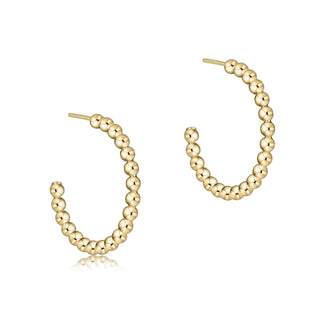 enewton: Beaded Classic 1" Post Hoop - 2mm Gold