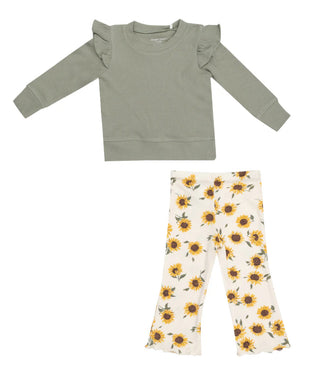 Angel Dear 2pc Set Ruffle Shirt/Sunflower Pants