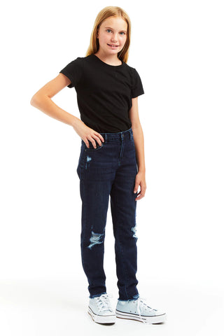 Tractr Girls Destructed High Rise Jeans