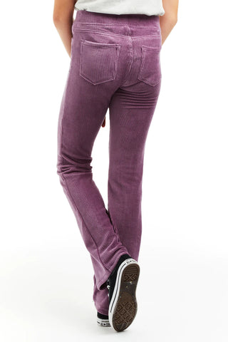 Tractr Pull on Knit Corduroy Flares in Lilac