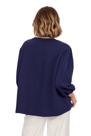 Mud Pie Martini Glass Sweatshirt In Blue