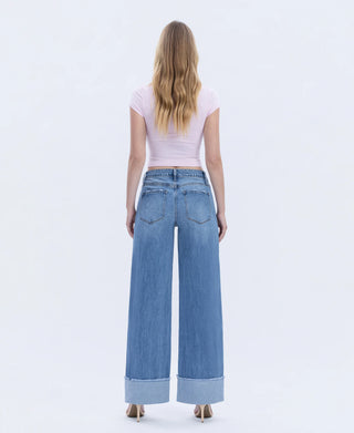 Vervet by Flying Monkey Adore You High Rise Cuffed Wide Jeans