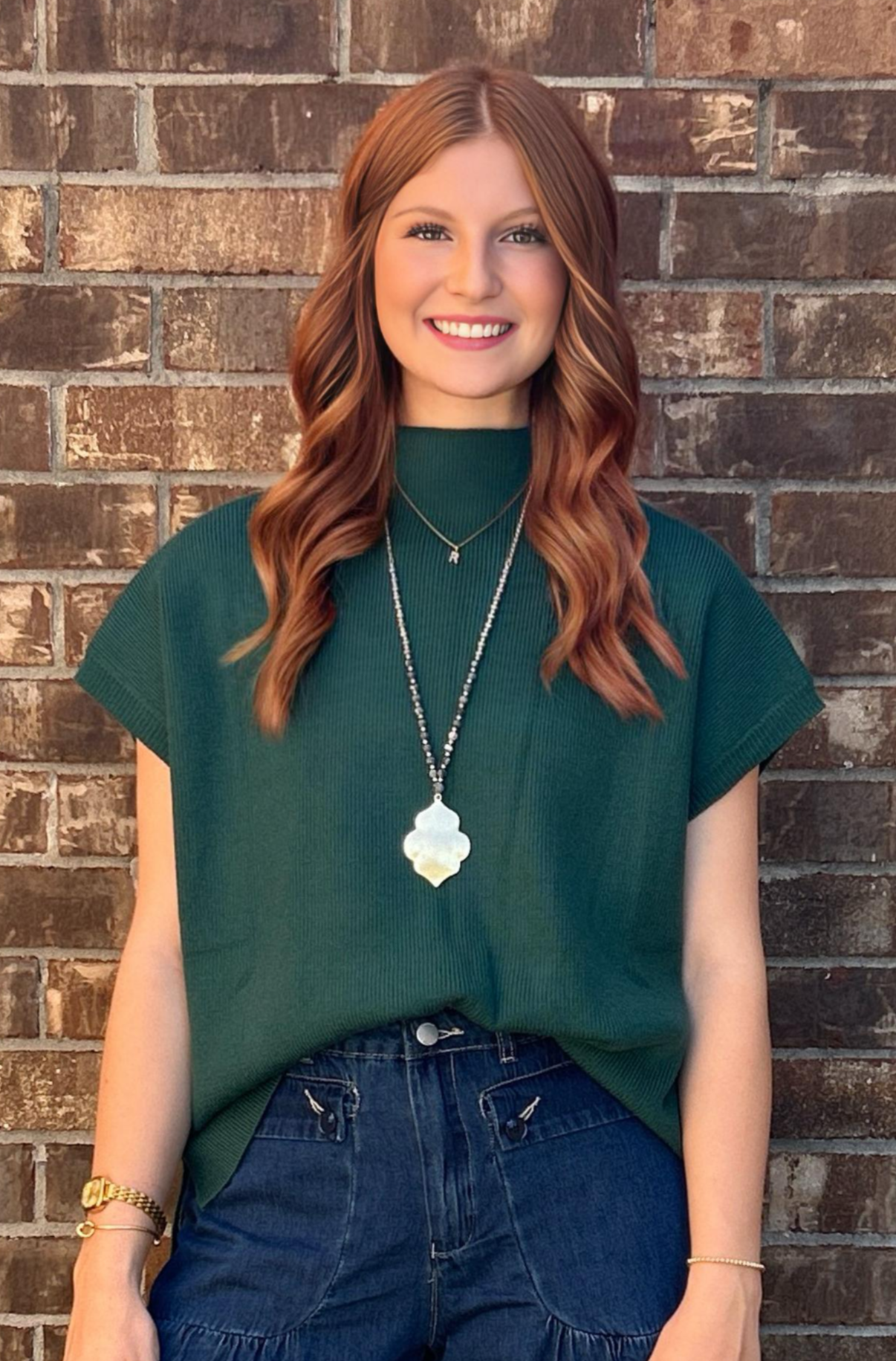 Evelyn Hunter Green Top