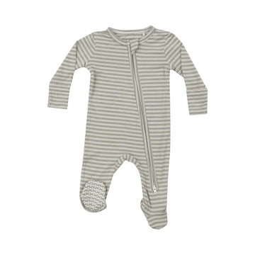 Angel Dear 2 Way Zipper Footie In Sage