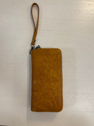 Floral Embossed Wrist Wallet