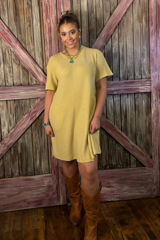 Honey Butter Ribbed Dress