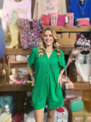 Back to Basics Romper in Green