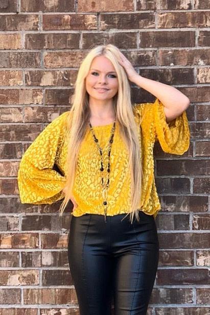 Mustard Velvet Top