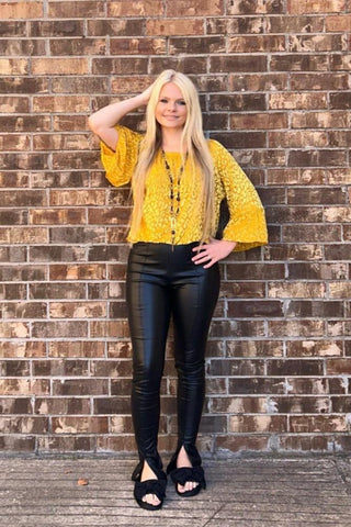 Mustard Velvet Top