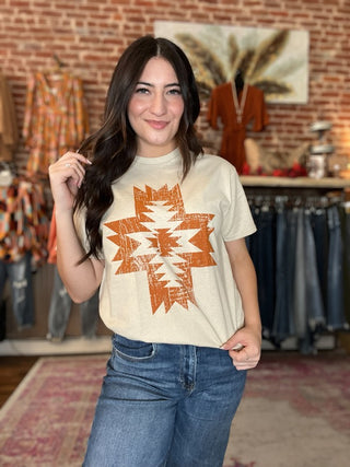 Rust Aztec Graphic Tee