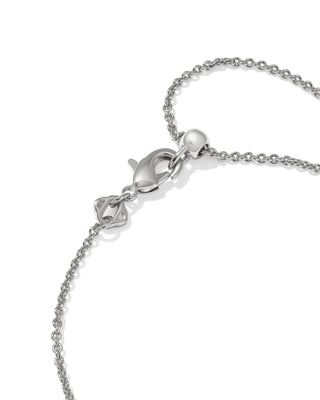 Silver bracelet with a clasp on a white background