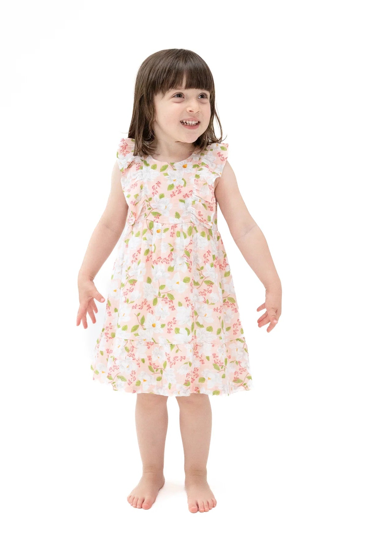Angel Dear Magnolia Picot Trim Dress 4T Angel Dear Magnolia Picot Trim Dress 4T