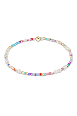Multicolored beaded necklace on a white background