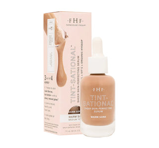 F.H.F. Tint-National sheer skin perfecting serum with packaging on a white background