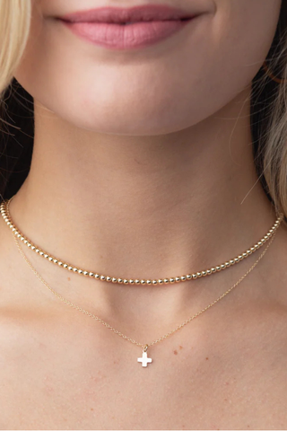 ENewton: 17 Inch Classic Gold 3mm Beaded Choker
