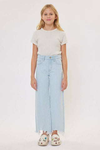 Tweens: KanCan High Rise Wide Leg Frayed Hem Jeans
