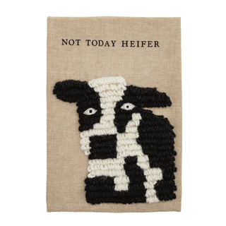 Mud Pie Embroidered Farm Cow Towel