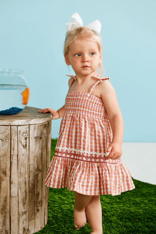 Girls: Mudpie Gingham Smocked Toddler Dress