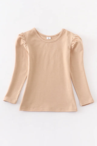 Beige Puff Sleeve Top