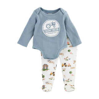 Mud Pie Farm Fresh Baby Outfit Set