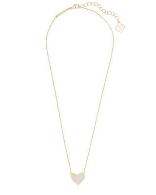 Necklace with a heart-shaped pendant on a white background