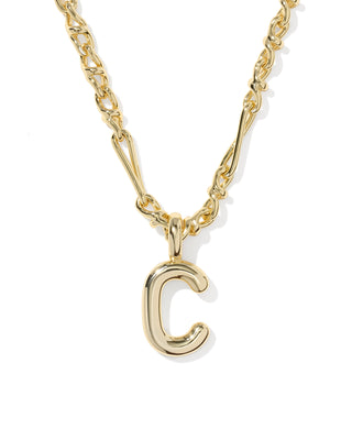 KENDRA SCOTT: BUBBLE LETTER C SHORT PENDANT NECKLACE
