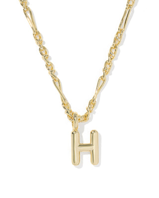 KENDRA SCOTT: BUBBLE LETTER H SHORT PENDANT NECKLACE