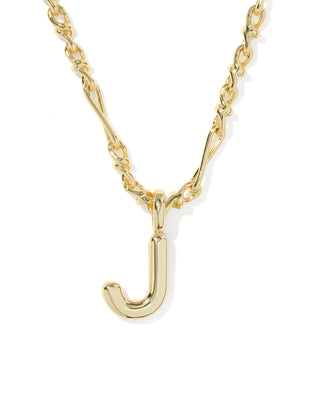 KENDRA SCOTT: BUBBLE LETTER J SHORT PENDANT NECKLACE