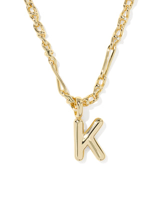 KENDRA SCOTT: BUBBLE LETTER K SHORT PENDANT NECKLACE