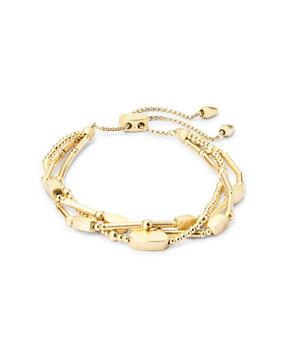 Gold bracelet on a white background