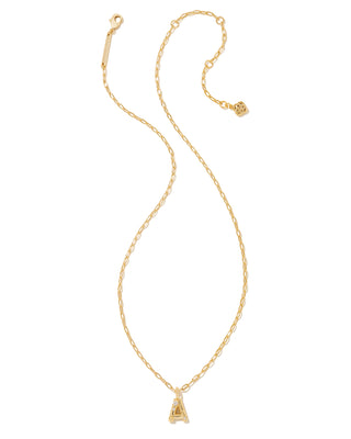 KENDRA SCOTT: CRYSTAL LETTER SHORT PENDANT NECKLACE