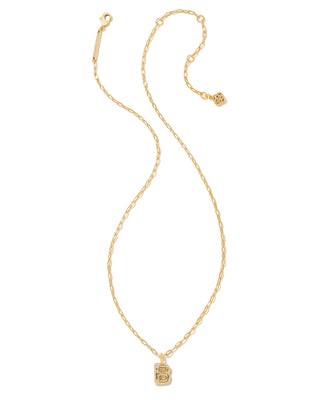 KENDRA SCOTT: CRYSTAL LETTER SHORT PENDANT NECKLACE