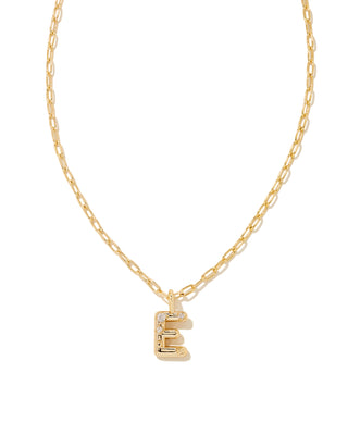 KENDRA SCOTT: CRYSTAL LETTER SHORT PENDANT NECKLACE