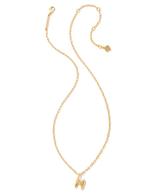 KENDRA SCOTT: CRYSTAL LETTER SHORT PENDANT NECKLACE