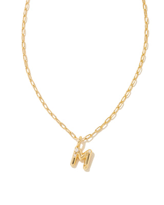 KENDRA SCOTT: CRYSTAL LETTER SHORT PENDANT NECKLACE