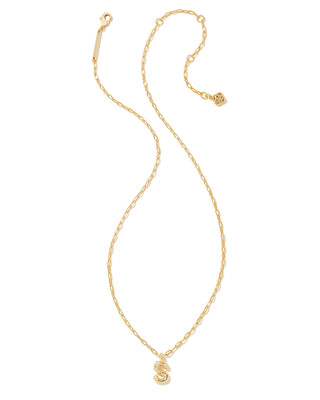 KENDRA SCOTT: CRYSTAL LETTER SHORT PENDANT NECKLACE