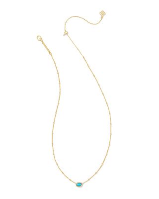 Gold necklace with a turquoise pendant on a white background