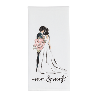 Mud Pie Mr & Mrs Cotton Hand Towel