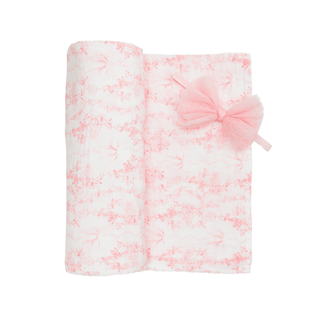 Mud Pie Pink Toile Swaddle and Headband Set