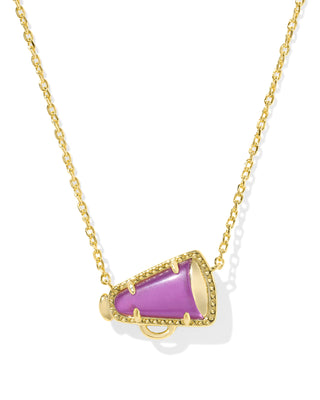 Necklace with a purple pendant on a white background