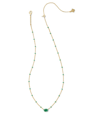 KENDRA SCOTT: MINI ELISA ENAMEL FRAME SHORT PENDANT NECKLACE