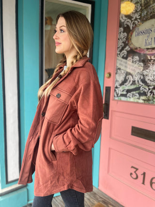 Rust Suede Shacket