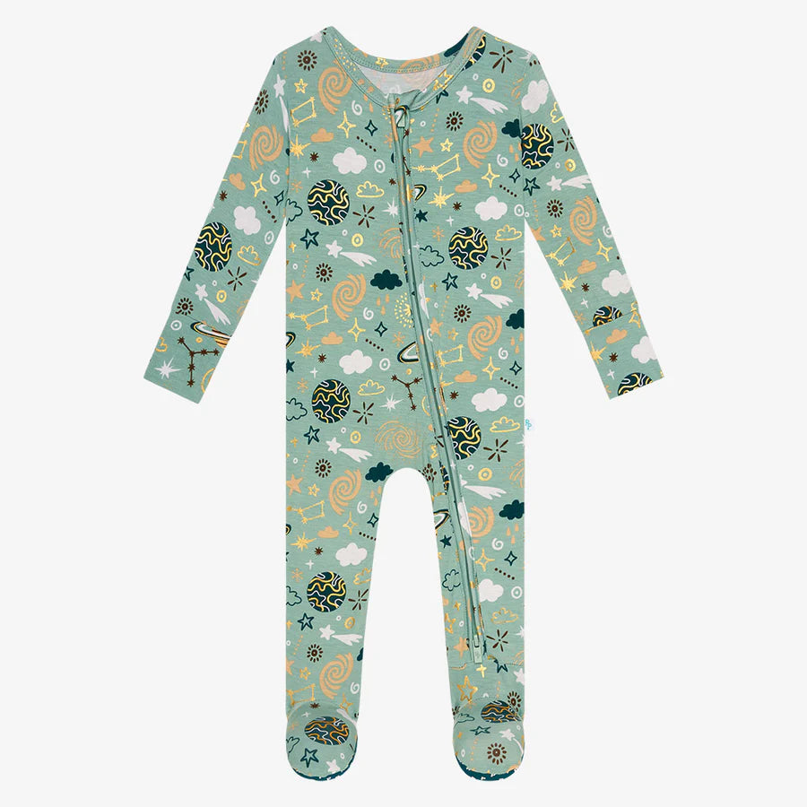 Posh Peanut To The Stars Footie Zippered One Piece