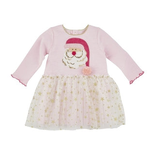 Mud Pie Pink Santa Mesh Dress