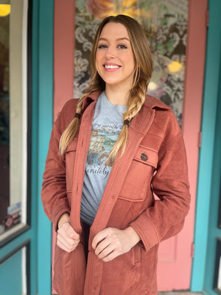 Rust Suede Shacket