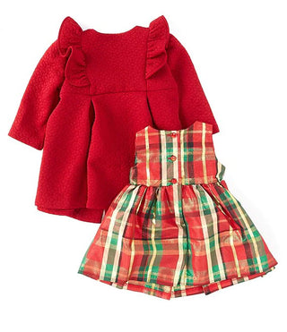 Bonnie Jean Coat & Taffeta Dress 2PC Set