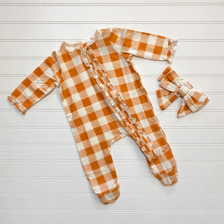 Rust Gingham Sleeper Set